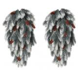 NEW $52 2PK 30' Hanging Faux Pine Needle Branches