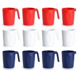NEW $42 12PK Unbreakable Mugs-Assorted Colors