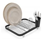 NEW $30 Sinkin Dish Drying Rack w/Cutlery Caddy