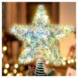 NEW 10' Iridescent X-Mas Tree Topper Warm Light