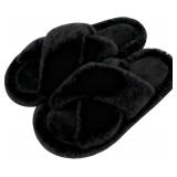 SEALED $30 (9-10) Women's Fluffy Faux Fur Slippers