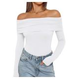 NEW (XL) Long Sleeve Off-Shoulder Bodysuit