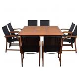 $2309  Amazonia Patio Eucalyptus Patio Dining Set