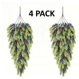 NEW 4PK 17.3' Faux Hanging Pine Needles w/Cones