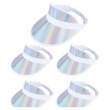 SEALED 5PK (OS)Women's Holographic Golf Sun Visors
