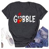 NEW (XL) Women's 'Gobble' Thanksgiving Day Shirt