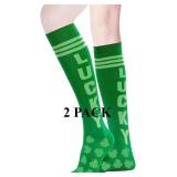 SEALED (OS) 2 Pairs 'Lucky' 4-Leaf Clover Socks