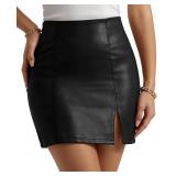 NEW $98 (M) Women's Faux Leather Mini Skirt