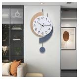 New $92 Wall Clock with Pendulum, Silent Quartz