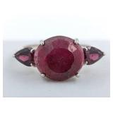 $6,517 App 4.55 ct Cert. Silver Ruby gemstone Ring