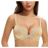 New $43 NEW (32C) Deyllo Women's Lace Back Push...