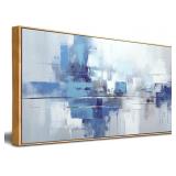 New $149 60x120cm Abstract Wall Art Solid Wood...
