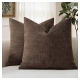 USED $31 (2Pck) Brown Pillow Covers 20x20