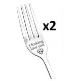 NEW 2PK 'I Forking Love You' Fork Gift Set