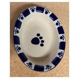 6.5' Ceramic Pet Dish Blue/White