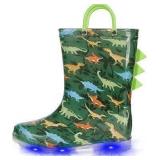 NEW $31 (2) Kids LED Light Up Flashing Rain Boots