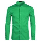 NEW $48 (S) Men's Banded Collar Slim Dress Shirt