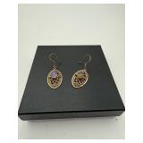 925 Sterling Silver Filigree Opal Earrings