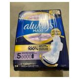 NEW (5) 24pads Always Maxi Pads with Wings