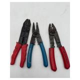 3-Piece Wire Stripper & Crimper Tool Lot