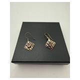 925 Sterling Silver Square Drop Earrings