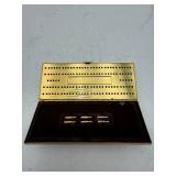 Vintage Metal Cribbage Board with Storage Case