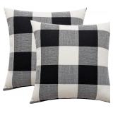 NEW 2PK Buffalo Plaid Throw Pillow Covers 18x18