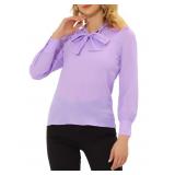 $52 (M) Women's Bow Tie Neck Long Sleeve Blouse