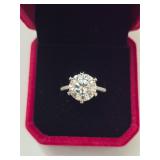 $3,275 App (5.00ct) Moissanite Ring Sz 6.75