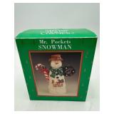Mr. Pockets Snowman Christmas Figurine