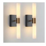 $76 KUZZULL Wall Sconce Black and Gold