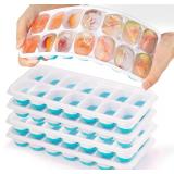 NEW 4PK Flexible Silicone Stackable Ice Trays