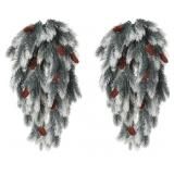 NEW $52 2PK 30' Hanging Faux Pine Needle Branches
