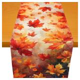 NEW Flax Maple Table Runner Autumn Leaf 13x72'