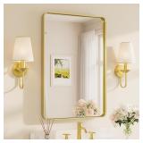 NEW $141 Brushed Gold Bathroom Mirror