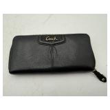 Coach Black Zip Around Wallet