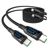 NEW 2PK 6.6FT Digital USB C to USB C Charger Cable