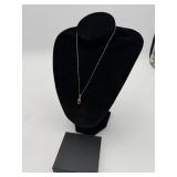925 Sterling Silver Orange Gemstone Necklace