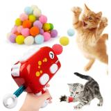 NEW Interactive Cat Toy Gun-Shoots Pom Poms - Blue