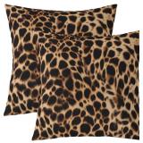 NEW $35 2PK Leopard/Cheetah Pillow Covers 24x24'