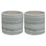 NEW $83 2PK 9' Terra Large Cylinder Plant Pots-Tan