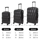 NEW $255 3 piece luggage set hard shell