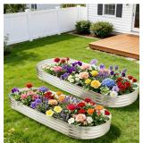 NEW $166 2pk (9.5'x4') Raised Garden Bed Metal