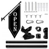 MISSING NEW $62 'OPEN' Flag w/Pole Banner Kit