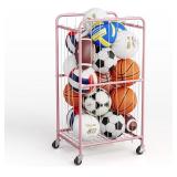 NEW $64 Ball Storage Basket w/ Wheels