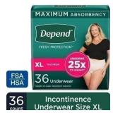 New $41 (XL 36ct )Depend Fresh Incontinence
