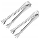 NEW 2PC 4' Stainless Steel Ice Tongs