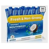 SEALED 30 Packs Travel Mint/Coconut Mouthwash 12ML