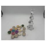 Crystal Candle Holder + 17 Tealights