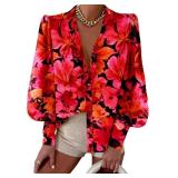 NEW $40 (S) Women's Dressy Casual Floral Blouse